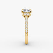 Cushion Cut - Royal Pave Ring - 14 K Gold